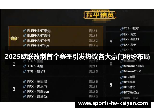 2025欧联改制首个赛季引发热议各大豪门纷纷布局